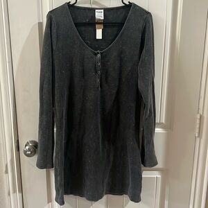 Thermal long sleeve Henley dress